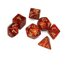 MINI SCARAB 7-DIE SET SCARLET/GOLD